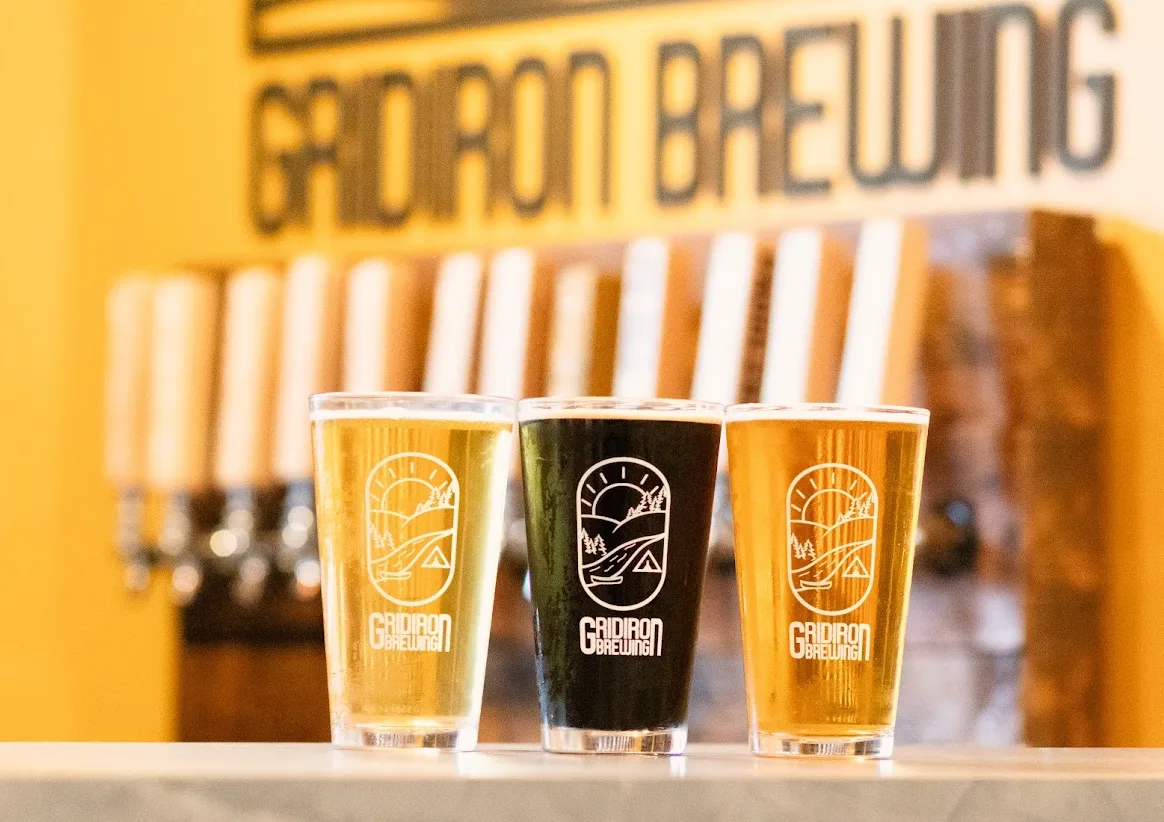 Three Gridiron pints on the bar counter